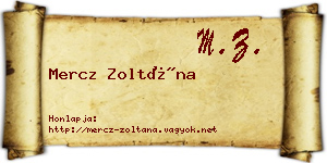 Mercz Zoltána névjegykártya